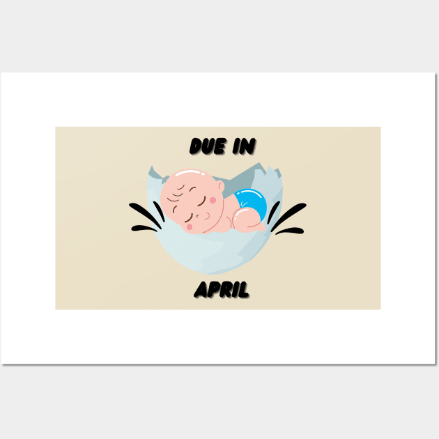 Due in April Baby Gift Wall Art by mebcreations